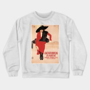 Italian Woman Fashion Shoes Ad Calzaturificio Di Varese by Leopoldo Metlicovitz Vintage Crewneck Sweatshirt